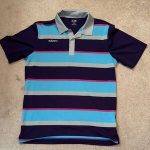 Adidas Golf Polo with Blue and Gray Accents